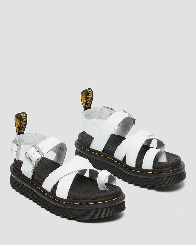 Dr Martens Avry Hydro Leren Gladiator Sandalen Dames Wit | NL 497PJJ